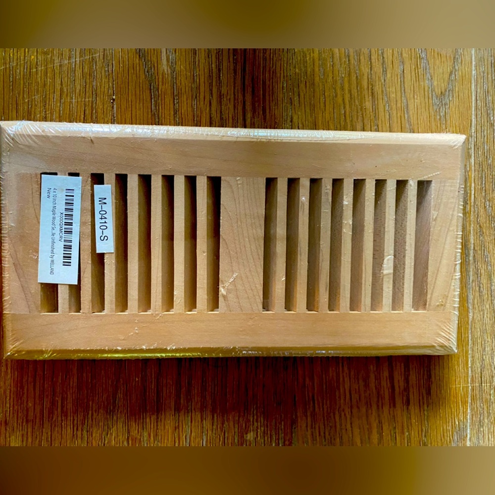 5/$30 NWT 4 X 10 Inch Maple Wood Unfinished Floor Vent